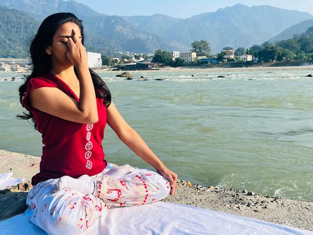Women yoga teacher